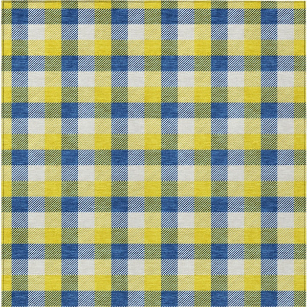 Homeroots 3' Stylish Brown Green Beige Plaid Washable Rug For Indoor And Outdoor Use - Durable And Chic 9' X 12' Polyester 601450