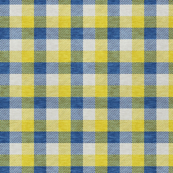 Homeroots 3' Stylish Brown Green Beige Plaid Washable Rug For Indoor And Outdoor Use - Durable And Chic 10' X 14' Polyester 601451