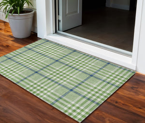 Homeroots 3' Stylish Black Gold & Ivory Plaid Washable Rug - Perfect For Indoor & Outdoor High Traffic Areas 3' X 5' Polyester 601470
