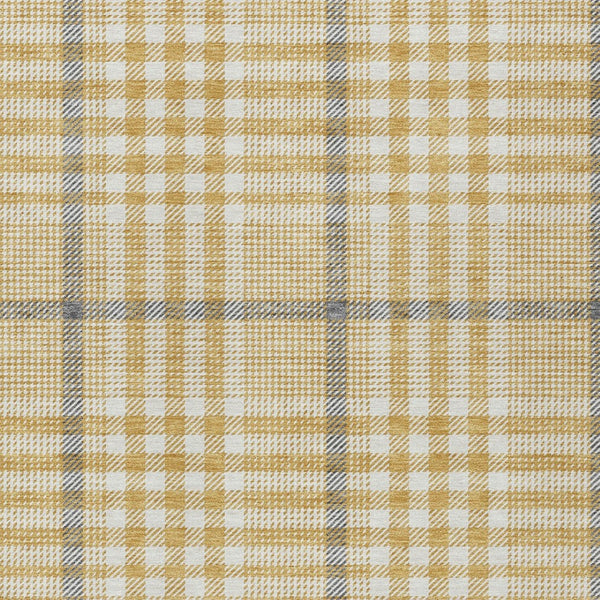 Homeroots 3' Stylish Black Gold & Ivory Plaid Washable Rug - Perfect For Indoor & Outdoor High Traffic Areas 9' X 12' Polyester 601480