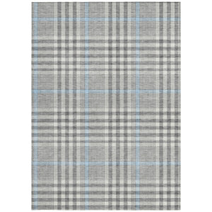 Homeroots 3' Stylish Black Gold & Ivory Plaid Washable Rug - Perfect For Indoor & Outdoor High Traffic Areas 3' X 5' Polyester 601482