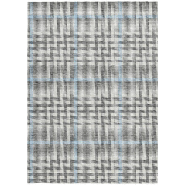 Homeroots 3' Stylish Black Gold & Ivory Plaid Washable Rug - Perfect For Indoor & Outdoor High Traffic Areas 3' X 5' Polyester 601482