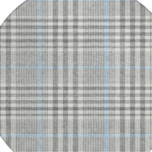 Homeroots 3' Stylish Black Gold & Ivory Plaid Washable Rug - Perfect For Indoor & Outdoor High Traffic Areas 8' Round Polyester 601484