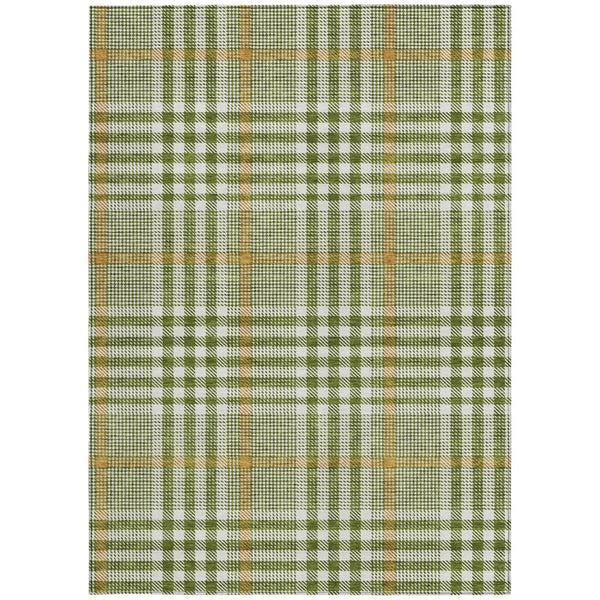 Homeroots 3' Stylish Black Gold & Ivory Plaid Washable Rug - Perfect For Indoor & Outdoor High Traffic Areas 5' X 8' Polyester 601495