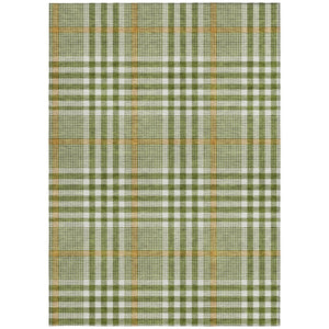 Homeroots 3' Stylish Black Gold & Ivory Plaid Washable Rug - Perfect For Indoor & Outdoor High Traffic Areas 8' X 10' Polyester 601497