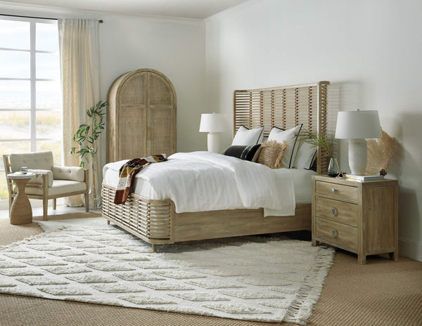 Hooker Furniture Surfrider California King Bed Woven Cane Jute Rope Driftwood Coastal Headboard 6015-90260-80