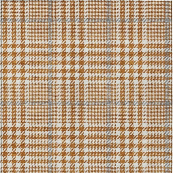 Homeroots 3' Stylish Black Gold & Ivory Plaid Washable Rug - Perfect For Indoor & Outdoor High Traffic Areas 8' X 10' Polyester 601503