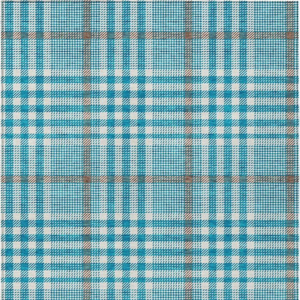 Homeroots 3' Stylish Black Gold & Ivory Plaid Washable Rug - Perfect For Indoor & Outdoor High Traffic Areas 5' X 8' Polyester 601519