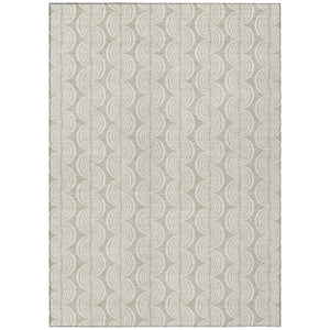 HomeRoots 5' Elegant Beige and Ivory Ogee Indoor Outdoor Rug - Durable, Washable, Stylish for All Spaces 10' X 14' 601529