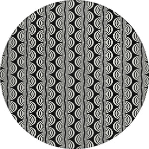 Homeroots 3' Beige And Ivory Ogee Washable Area Rug For Indoor And Outdoor Spaces – Durable, Stylish Design 8' Round Polyester 601532