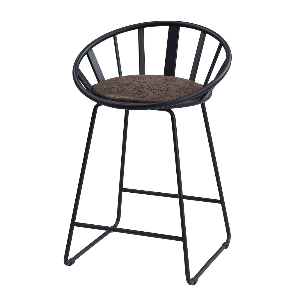 English Elm Brown Counter Height Chairs Set Of 2 - Modern Design With Comfortable Padded Seats & Sturdy Base B062P209298