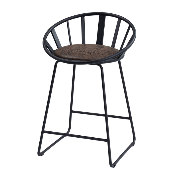 English Elm Brown Counter Height Chairs Set Of 2 - Modern Design With Comfortable Padded Seats & Sturdy Base B062P209298