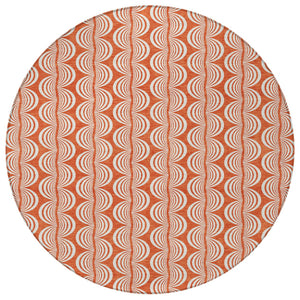 Homeroots 3' Beige And Ivory Ogee Washable Area Rug For Indoor And Outdoor Spaces – Durable, Stylish Design 8' Round Polyester 601544
