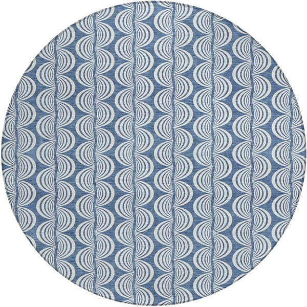 Homeroots 3' Beige And Ivory Ogee Washable Area Rug For Indoor And Outdoor Spaces – Durable, Stylish Design 8' Round Polyester 601550