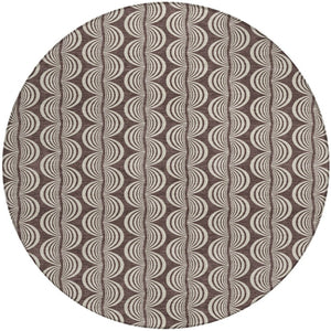 Homeroots 3' Beige And Ivory Ogee Washable Area Rug For Indoor And Outdoor Spaces – Durable, Stylish Design 8' Round Polyester 601556