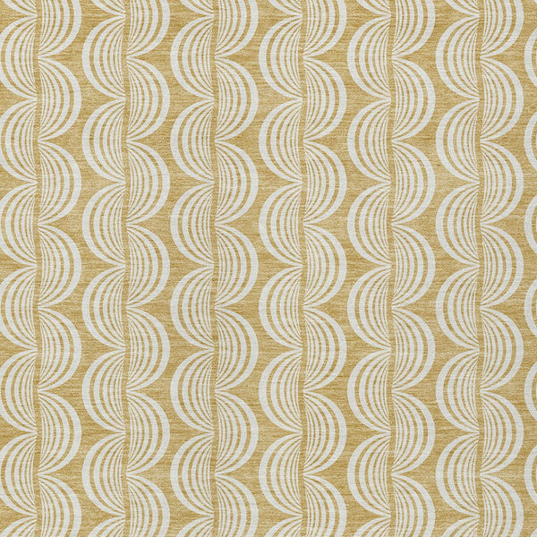 Homeroots 3' Beige And Ivory Ogee Washable Area Rug For Indoor And Outdoor Spaces – Durable, Stylish Design 3' X 5' Polyester 601566