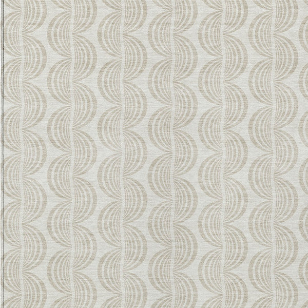 Homeroots 3' Beige And Ivory Ogee Washable Area Rug For Indoor And Outdoor Spaces – Durable, Stylish Design 3' X 5' Polyester 601578