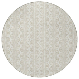 Homeroots 3' Beige And Ivory Ogee Washable Area Rug For Indoor And Outdoor Spaces – Durable, Stylish Design 8' Round Polyester 601580