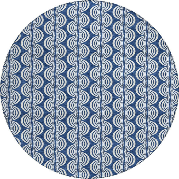 Homeroots 3' Beige And Ivory Ogee Washable Area Rug For Indoor And Outdoor Spaces – Durable, Stylish Design 8' Round Polyester 601586