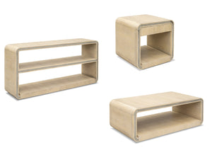 Basset Mirror Damone Coffee Table - Modern Blonde Oak Design With Antique Mirrored Accents & Easy Mobility Casters Natural Wood,Antique Mirror 6016-lr-100