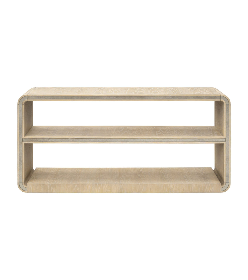 Basset Mirror Damone Console Table - Modern Blonde Oak Finish With Antique Mirror Detailing For Stylish Decor Natural Wood,Antique Mirror 6016-lr-400