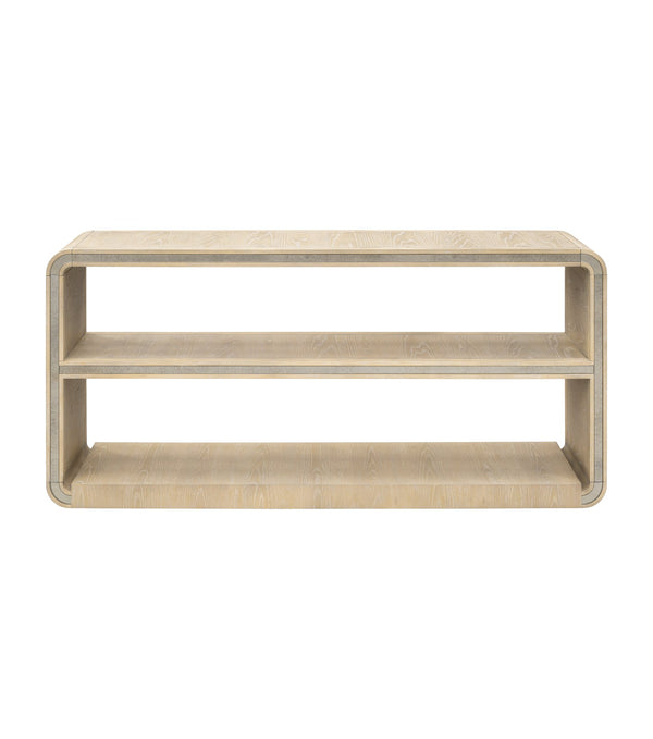 Basset Mirror Damone Console Table - Modern Blonde Oak Finish With Antique Mirror Detailing For Stylish Decor Natural Wood,Antique Mirror 6016-lr-400