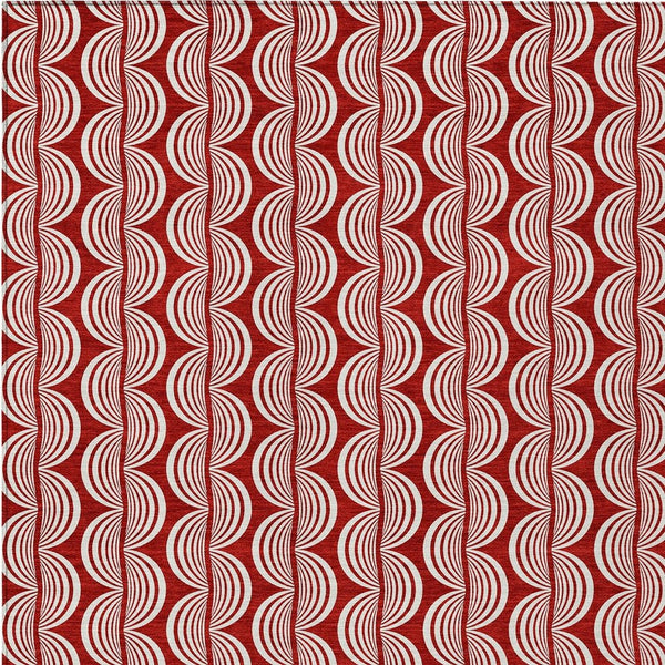 Homeroots 3' Beige And Ivory Ogee Washable Area Rug For Indoor And Outdoor Spaces – Durable, Stylish Design 8' X 10' Polyester 601605