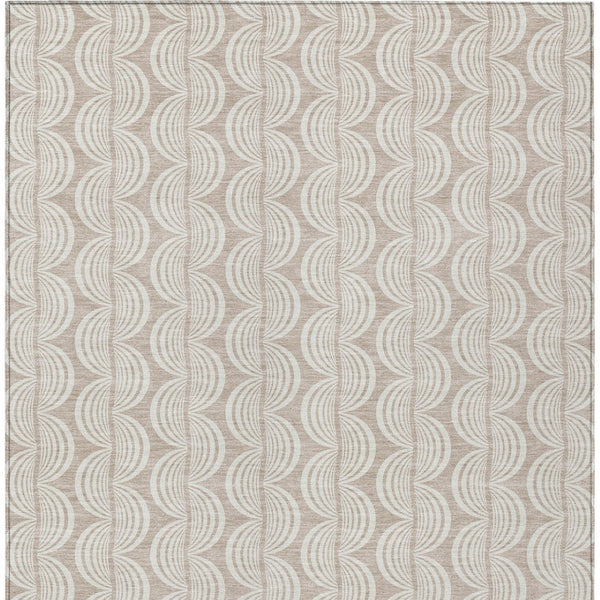Homeroots 3' Aqua And Beige Ogee Washable Indoor Outdoor Area Rug - Durable, Stylish, And Easy To Maintain 5' X 8' Polyester 601615