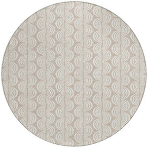 Homeroots 3' Aqua And Beige Ogee Washable Indoor Outdoor Area Rug - Durable, Stylish, And Easy To Maintain 8' Round Polyester 601616