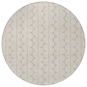 Homeroots 3' Aqua And Beige Ogee Washable Indoor Outdoor Area Rug - Durable, Stylish, And Easy To Maintain 8' Round Polyester 601616
