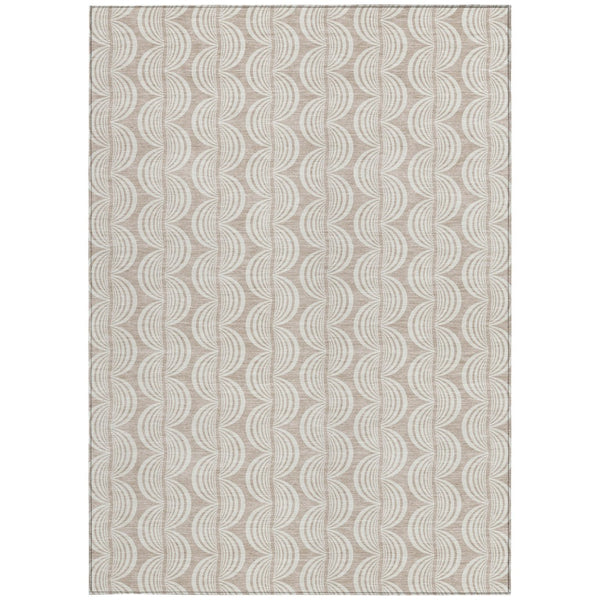 Homeroots 3' Aqua And Beige Ogee Washable Indoor Outdoor Area Rug - Durable, Stylish, And Easy To Maintain 9' X 12' Polyester 601618