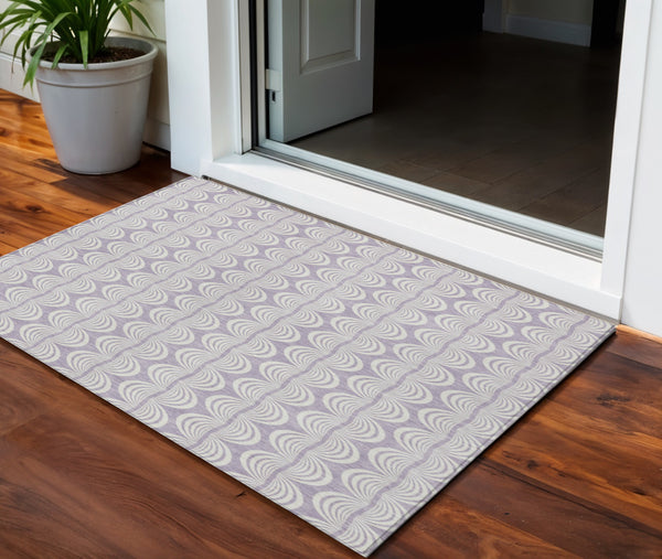 Homeroots 3' Aqua And Beige Ogee Washable Indoor Outdoor Area Rug - Durable, Stylish, And Easy To Maintain 3' X 5' Polyester 601620