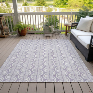 Homeroots 3' Aqua And Beige Ogee Washable Indoor Outdoor Area Rug - Durable, Stylish, And Easy To Maintain 5' X 8' Polyester 601621