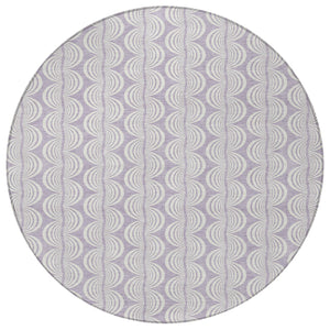 Homeroots 3' Aqua And Beige Ogee Washable Indoor Outdoor Area Rug - Durable, Stylish, And Easy To Maintain 8' Round Polyester 601622