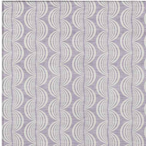 Homeroots 3' Aqua And Beige Ogee Washable Indoor Outdoor Area Rug - Durable, Stylish, And Easy To Maintain 8' X 10' Polyester 601623