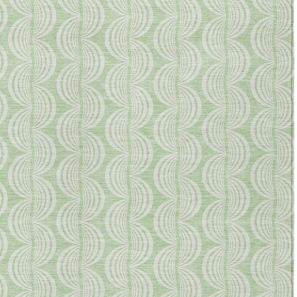 Homeroots 3' Aqua And Beige Ogee Washable Indoor Outdoor Area Rug - Durable, Stylish, And Easy To Maintain 3' X 5' Polyester 601626
