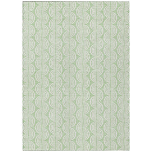 HomeRoots 5' Timeless Mint Green and Beige Ogee Area Rug – Durable, Washable, Perfect for Indoor and Outdoor Use 5' X 8' 601627