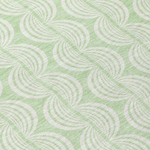 Homeroots 3' Aqua And Beige Ogee Washable Indoor Outdoor Area Rug - Durable, Stylish, And Easy To Maintain 8' Round Polyester 601628