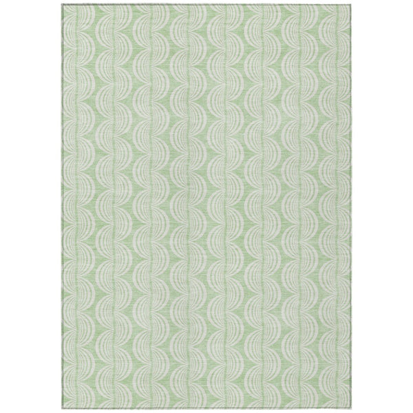 HomeRoots 5' Timeless Mint Green and Beige Ogee Area Rug – Durable, Washable, Perfect for Indoor and Outdoor Use 8' X 10' 601629