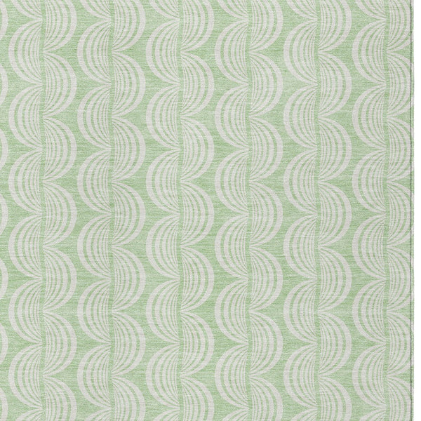 Homeroots 3' Aqua And Beige Ogee Washable Indoor Outdoor Area Rug - Durable, Stylish, And Easy To Maintain 10' X 14' Polyester 601631