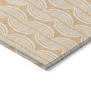 Homeroots 3' Aqua And Beige Ogee Washable Indoor Outdoor Area Rug - Durable, Stylish, And Easy To Maintain 3' X 5' Polyester 601632