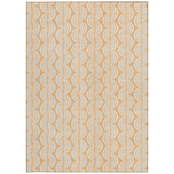 Homeroots 3' Aqua And Beige Ogee Washable Indoor Outdoor Area Rug - Durable, Stylish, And Easy To Maintain 5' X 8' Polyester 601633