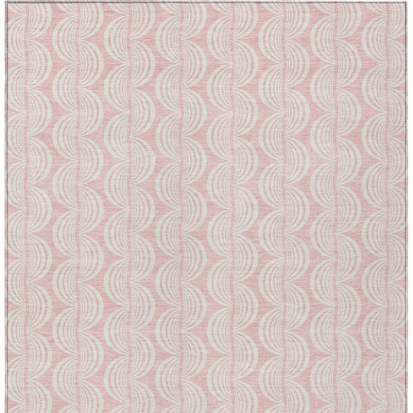 Homeroots 3' Aqua And Beige Ogee Washable Indoor Outdoor Area Rug - Durable, Stylish, And Easy To Maintain 5' X 8' Polyester 601639