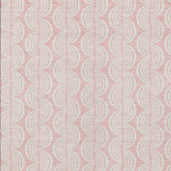 Homeroots 3' Aqua And Beige Ogee Washable Indoor Outdoor Area Rug - Durable, Stylish, And Easy To Maintain 5' X 8' Polyester 601639