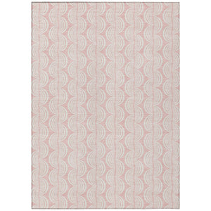 HomeRoots 9' Ogee Washable Indoor Outdoor Area Rug in Pink and Gray - Durable & Stylish for Any Space! 601642