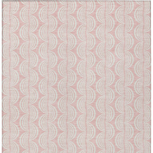 Homeroots 3' Aqua And Beige Ogee Washable Indoor Outdoor Area Rug - Durable, Stylish, And Easy To Maintain 10' X 14' Polyester 601643