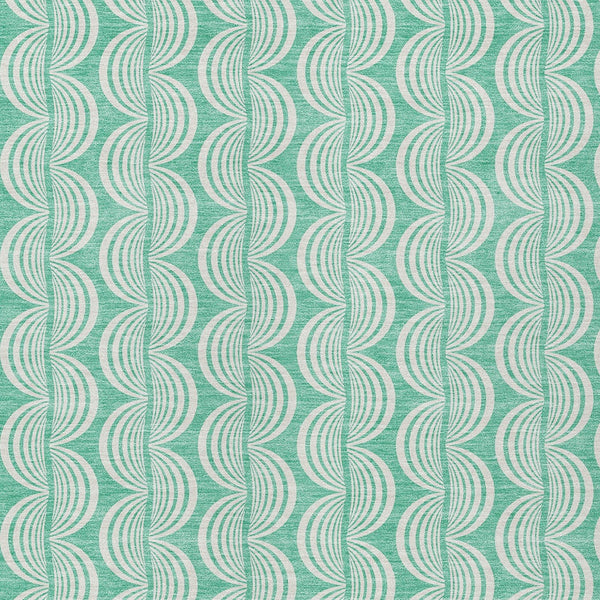 Homeroots 3' Aqua And Beige Ogee Washable Indoor Outdoor Area Rug - Durable, Stylish, And Easy To Maintain 3' X 5' Polyester 601644