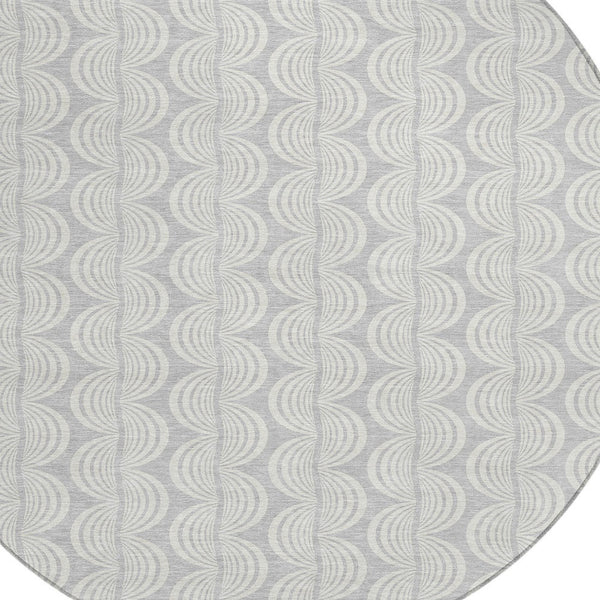 Homeroots 3' Aqua And Beige Ogee Washable Indoor Outdoor Area Rug - Durable, Stylish, And Easy To Maintain 8' Round Polyester 601658