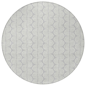 Homeroots 3' Aqua And Beige Ogee Washable Indoor Outdoor Area Rug - Durable, Stylish, And Easy To Maintain 8' Round Polyester 601658