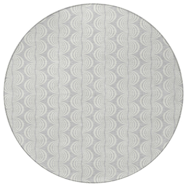Homeroots 3' Aqua And Beige Ogee Washable Indoor Outdoor Area Rug - Durable, Stylish, And Easy To Maintain 8' Round Polyester 601658